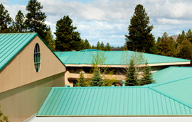 Light green metal roof