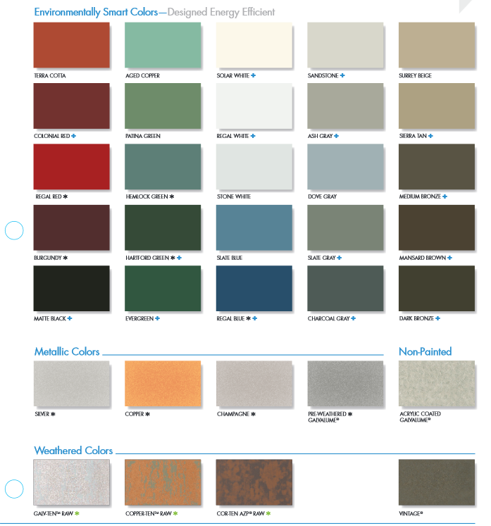 Allen Roofing & Sheet Metal Inc. - Sheet Metal Colors