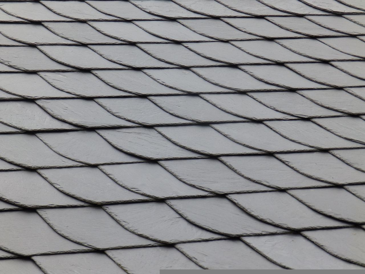 Close-up shot of slate roof shingles